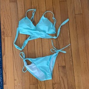 Light blue criss-cross bikini